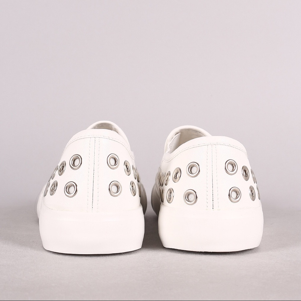 White metal accent leather slip on sneaker - Picture 5 of 5